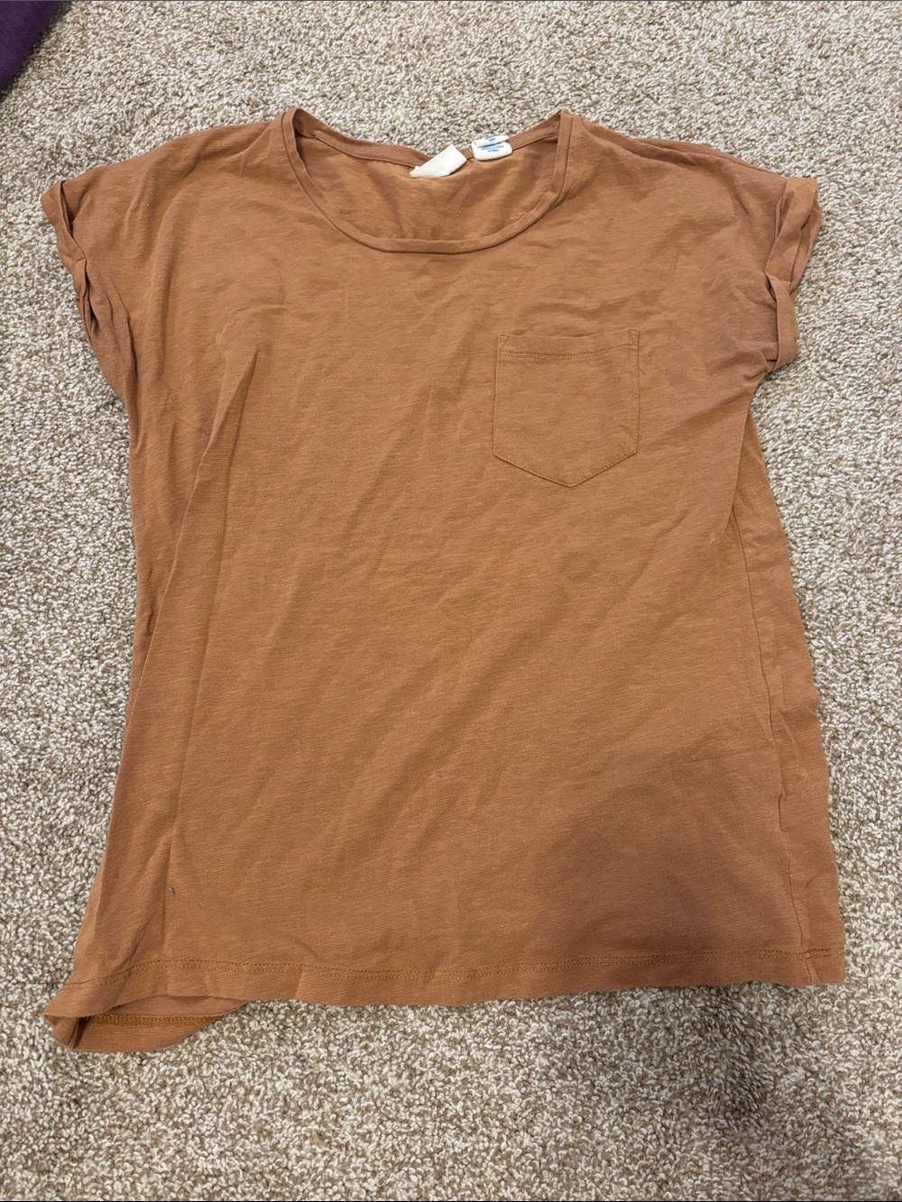 Sigrid Olsen Short Sleeve Pocket Tee in Rustic Brown